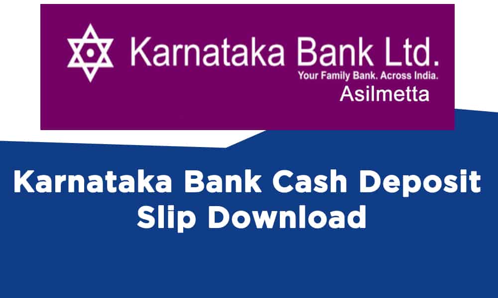 Karnataka Bank Cash Deposit Slip